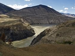 Beautiful Fraser Plateau with the river to British Columbia in Canada
