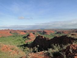 red rock formations, landscape, brazil