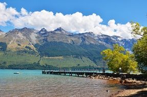 pier on the mountain lake