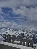 numerals on the Kitzsteinhorn mountain