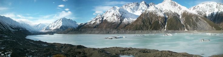 picturesque mountain snow-covered landscape in New Zealand
