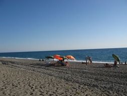 umbrellas on the beach in Calabria