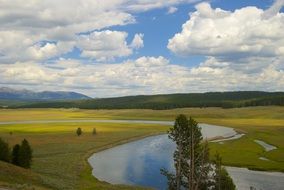 Landscape of the river and valley