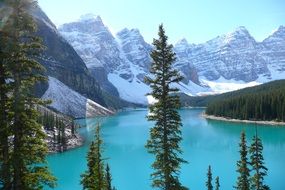 natural lake with blue water
