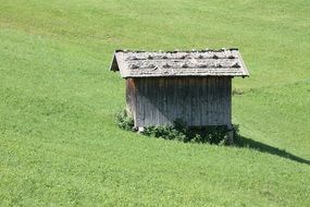 baita on the slope of the Alps