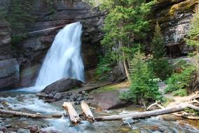 waterfall in Glacier National Park