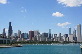 panoramic view of lake in chicago