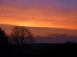 silent sunrise over black silhouettes