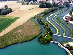 blue water in the canals
