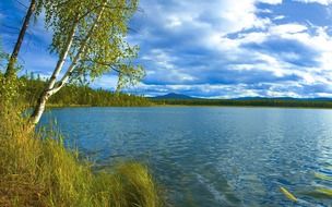 beautiful tranquil lake landscape in the countryside