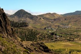 landscape of nature on hill mountains