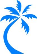 palm tree blue silhouette drawing