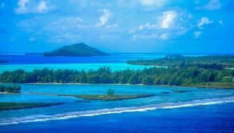 Beautiful aerial view of Bora Bora