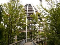 lookout tower in the spiral form in the trees