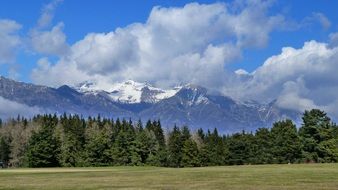 alpine mountains in spring