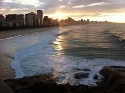 landscape of Copacabana beach in Rio De Janeiro