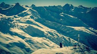 snow capped mountains in tyrol
