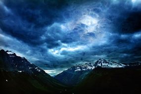 storm clouds over the mountain