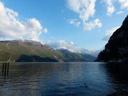 mountains near the lake in monte baldo