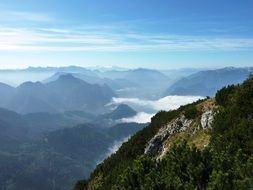 green alpine mountains in austria