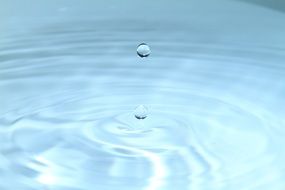 blue water drop, macro
