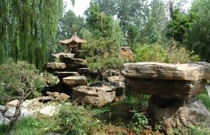 Rocks among green trees in China