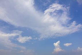 Beautiful blue gradient sky with white clouds