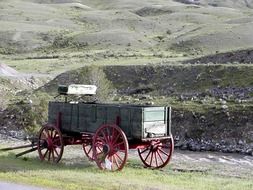 old wagon in the yellowstone national park wyoming