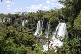 landscape of the iguazu falls in south america