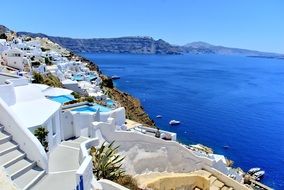 landscape of white architecture in santorini