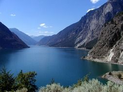 lake among mountains in british columbia