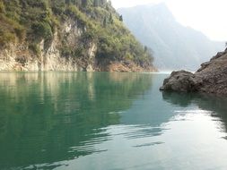 panorama of tropical mountain river