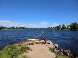 beautiful landscape of big lake in karlstad