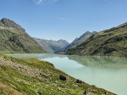 lake at mountain valley, austria