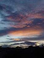 beautiful landscape of colorful sky in the evening