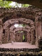 landscape of old theater ruins in germany