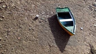 boat in the sand at low tide