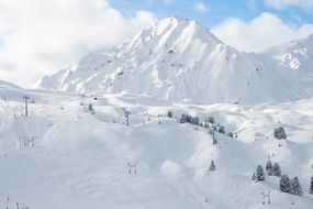 Landscape of snowy alps