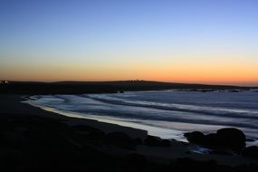 landscape of silent twilight on the beach