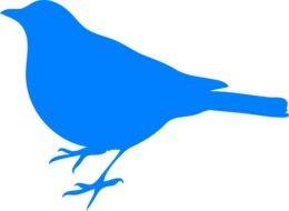 clipart of the blue silhouette of black small bird