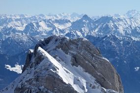 snow mountain top in the swiss alps
