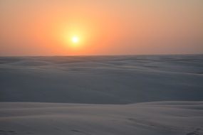 landscape of evening sky over the sand dunes