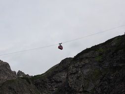 cable car above the cliffs in vorarlberg