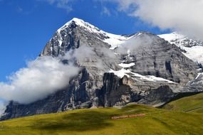 majestic gray mountains in switzerland