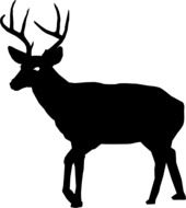 Silhouette of the deer clipart