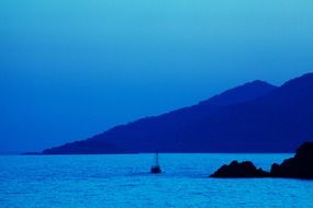 Picture of the mountains and ocean at dusk