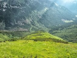 scenic green mountains at spring morning, slovakia