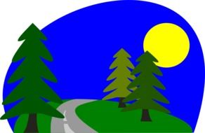 road drive forest landscape drawing
