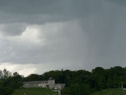 rain clouds over the natural park with plants in MÃ¼nchberg