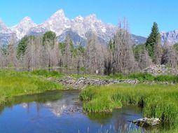 picturesque landscape with grand teton national park wyoming